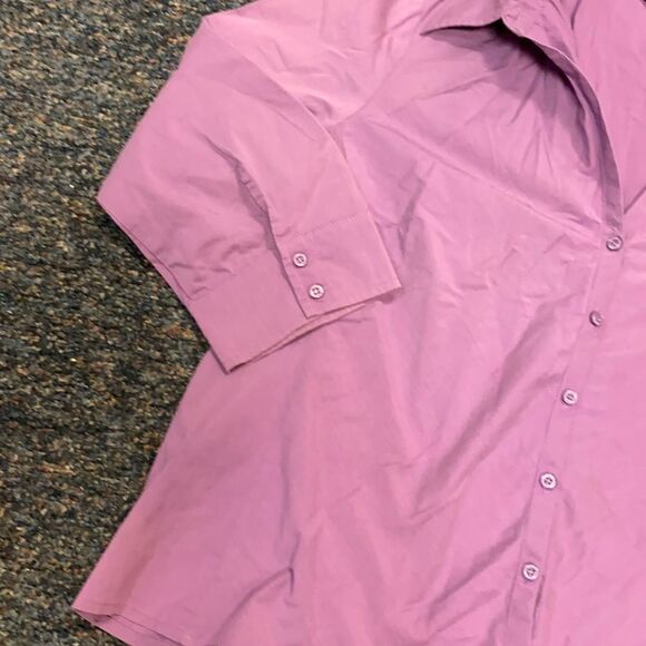 Worthington Stretch Purple Button down top sz. 14 - Picture 3 of 4